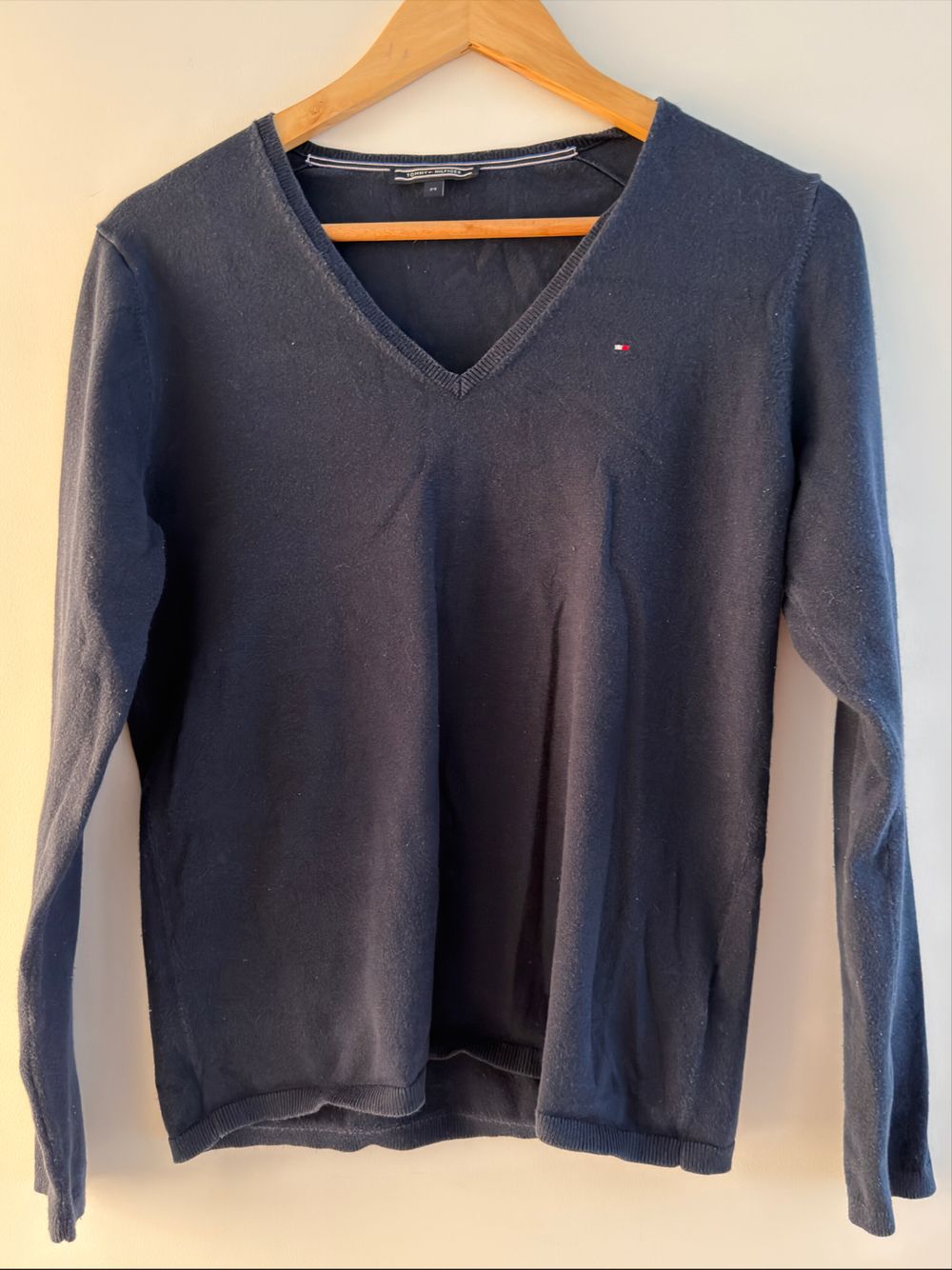 Tommy Hilfiger Navy V-Neck Jumper