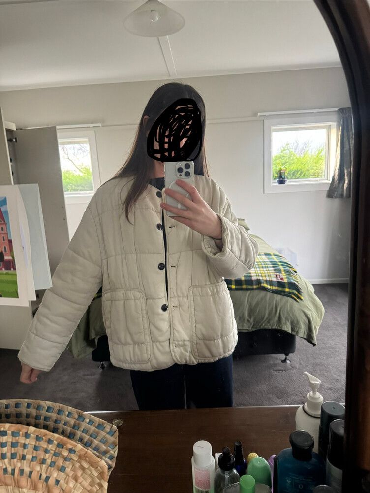 Zara Beige Quilted Jacket