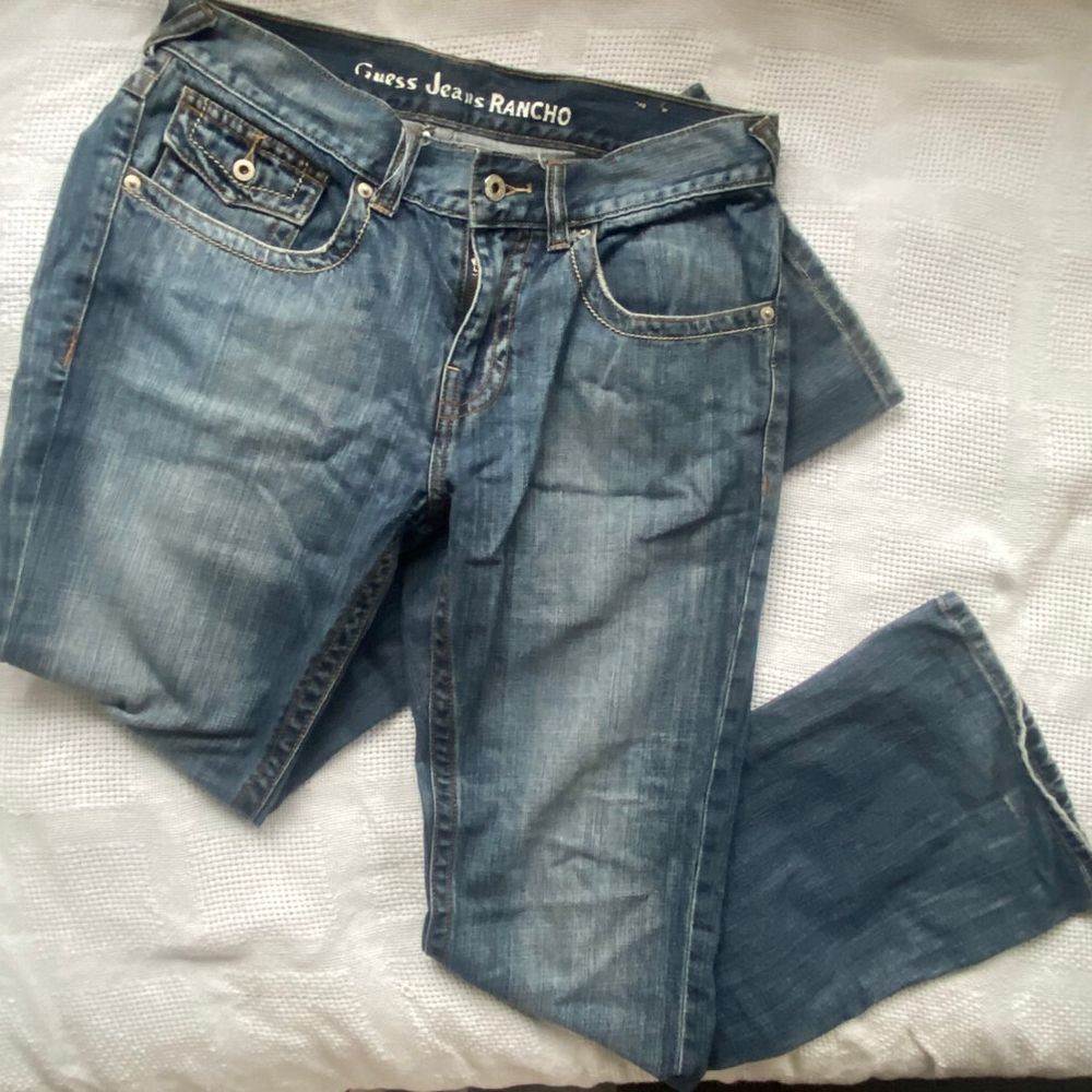 washed denim bootcut jeans
