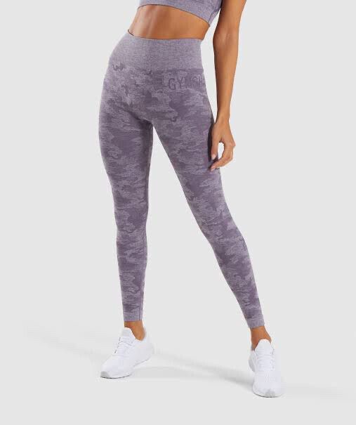 Gym Shark Camo Seamless Leggings - Lavender