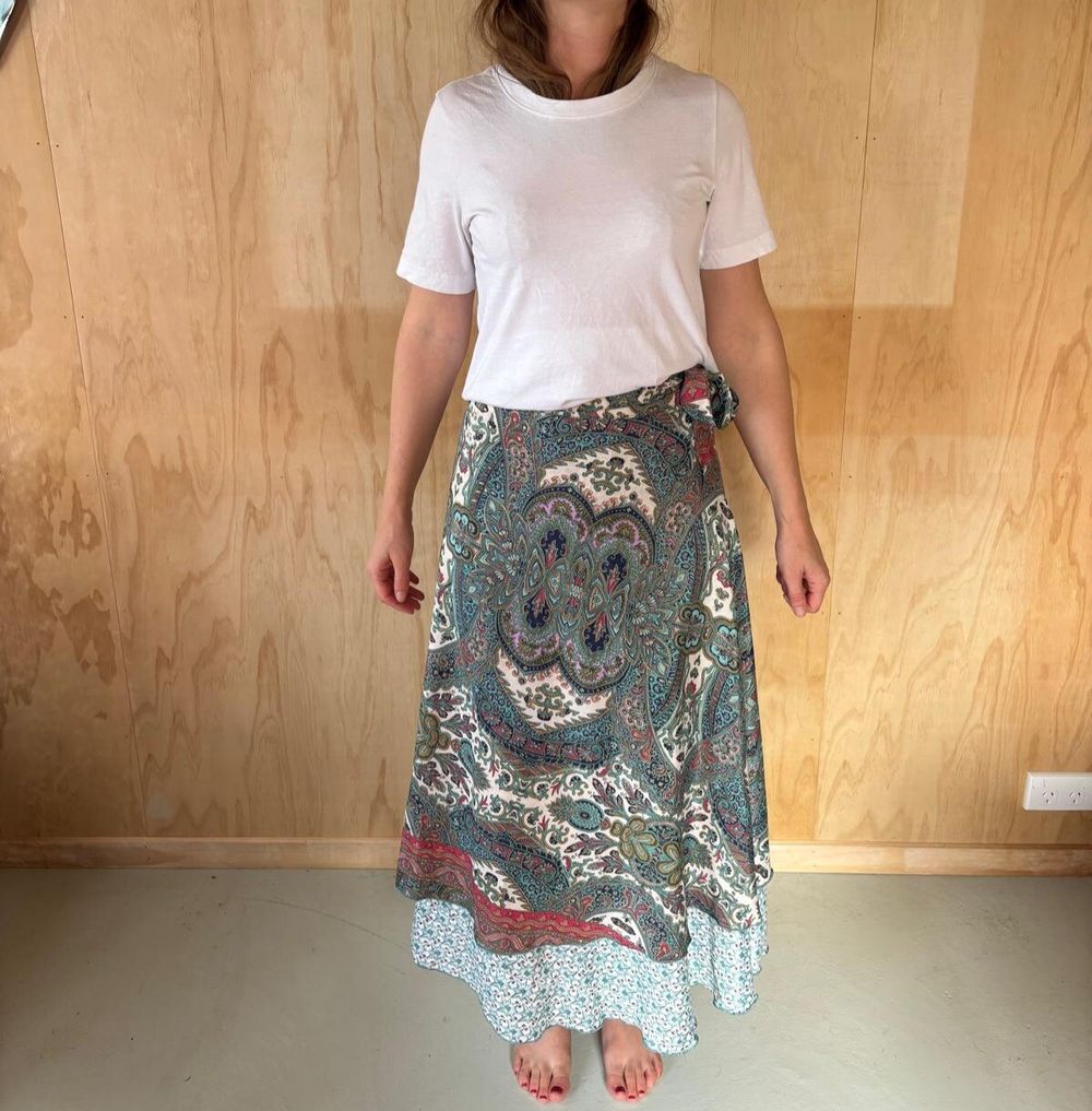 Cienna paisley and floral wrap skirt