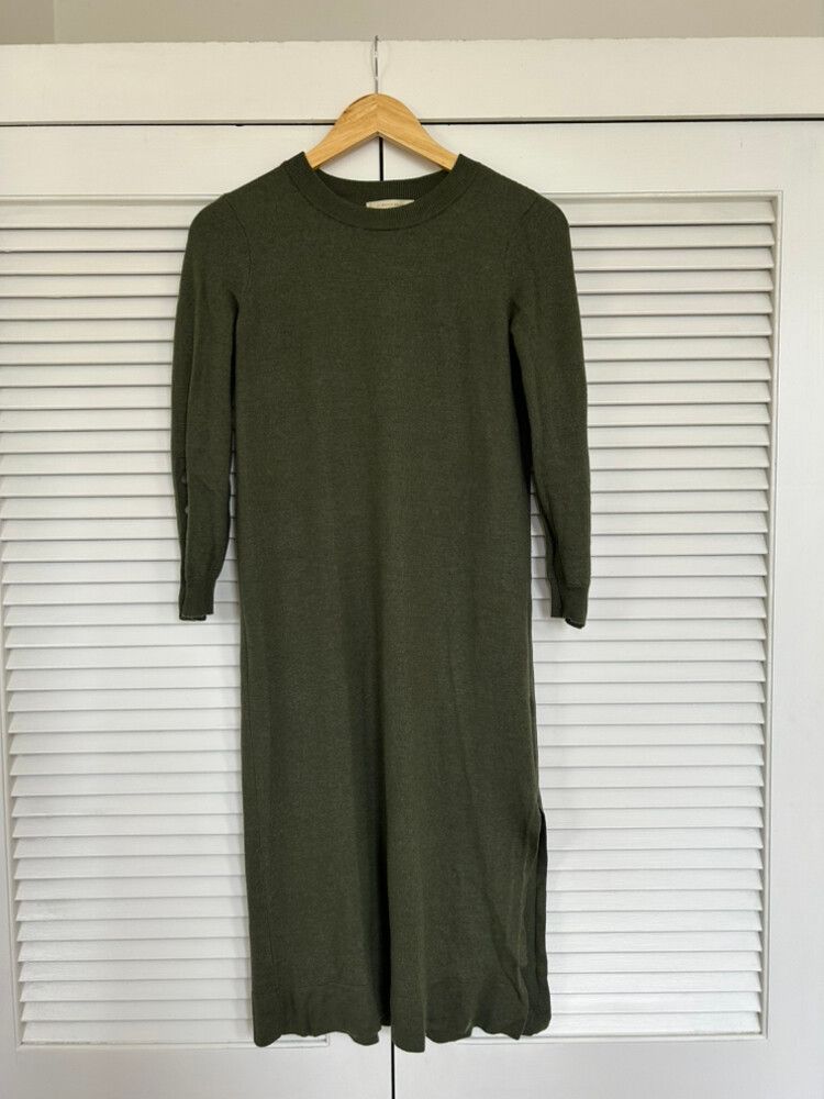 Sezane - Szane green knit midi dress on Designer Wardrobe