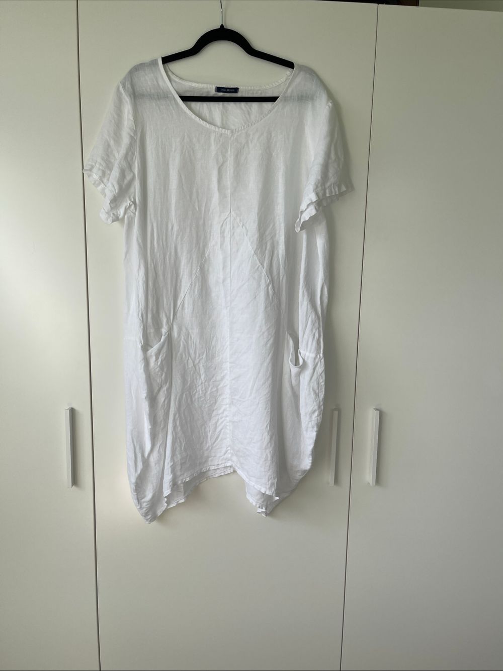 talia benson - Talia Benson White Linen Dress Size XL on Designer Wardrobe