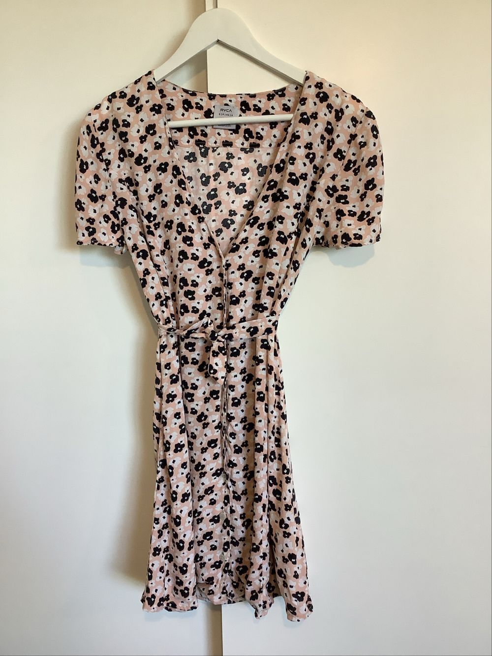 RVCA Pink Floral Wrap Dress
