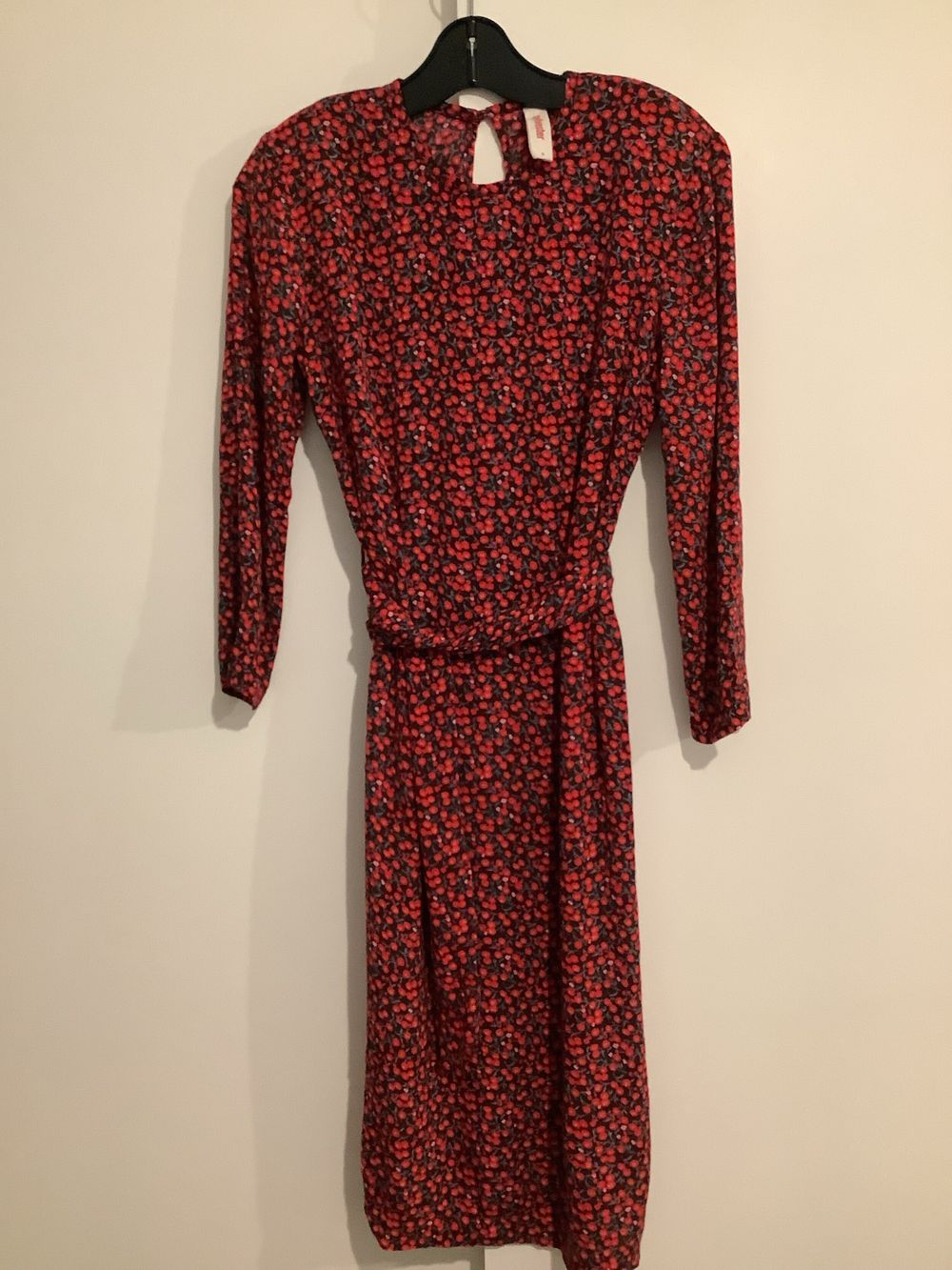 Sylvester by Kate Sylvester Red Floral Midi Dress with Waist Tie