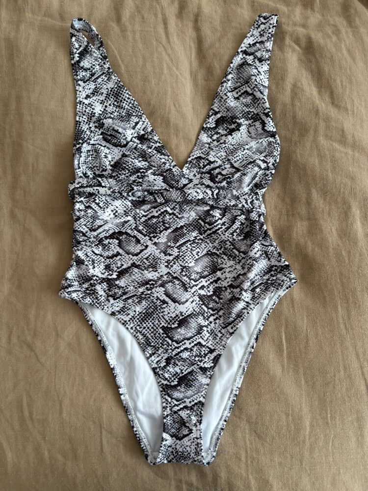 Wolf & Whistle Snakeskin Swimsuit UK 30DD