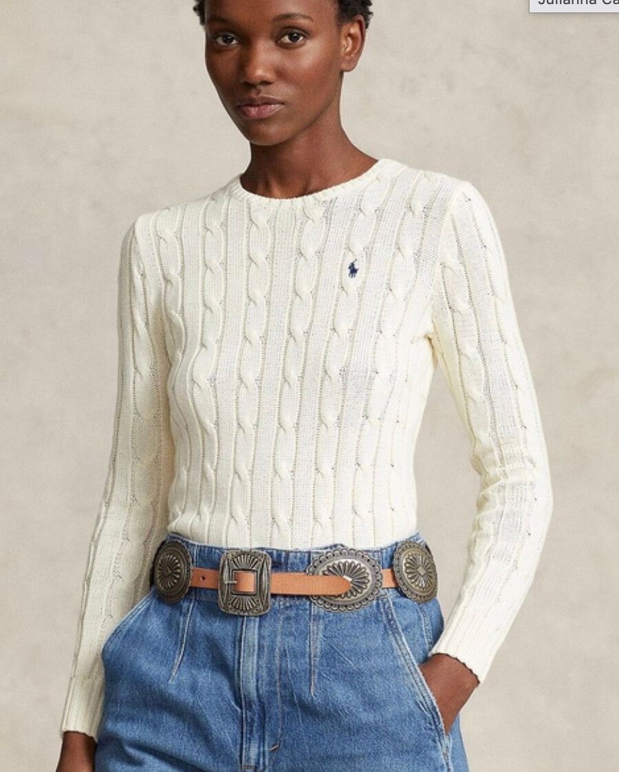 Polo Ralph Lauren Cream Cable Knit Jumper