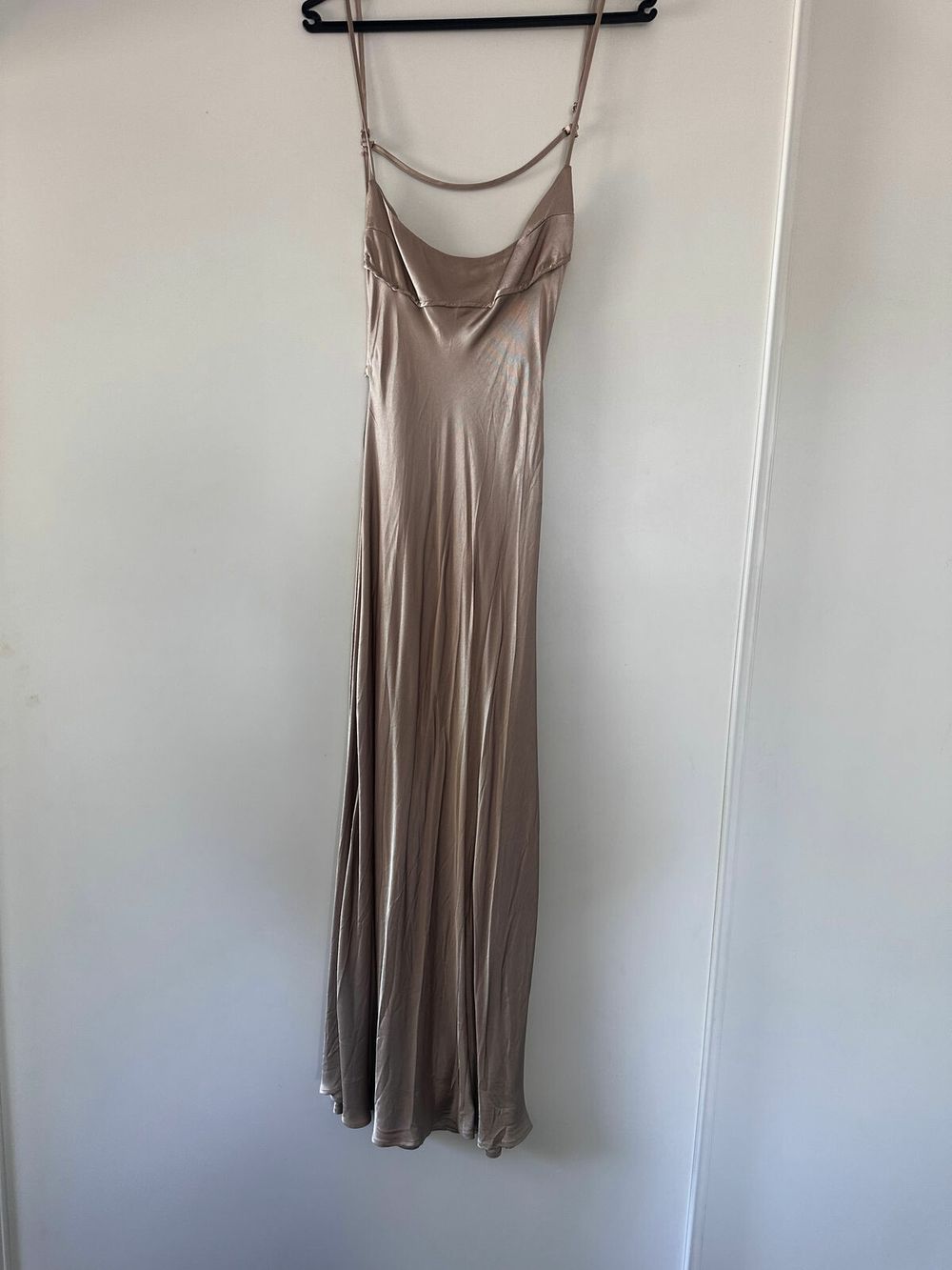 Zara Metallic Slip Dress Gold Print Ruched Sleeveless Maxi Dress