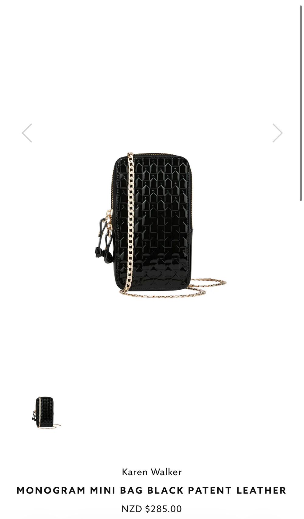 Karen Walker Black Monogram Mini Bag