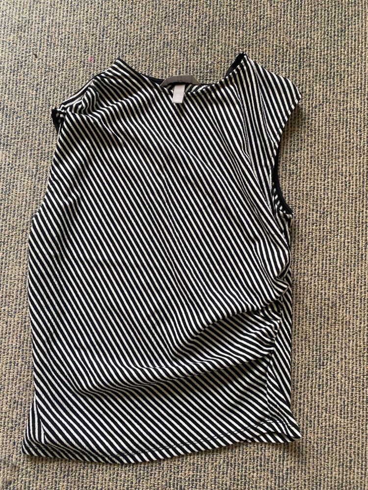 Black White Striped Top