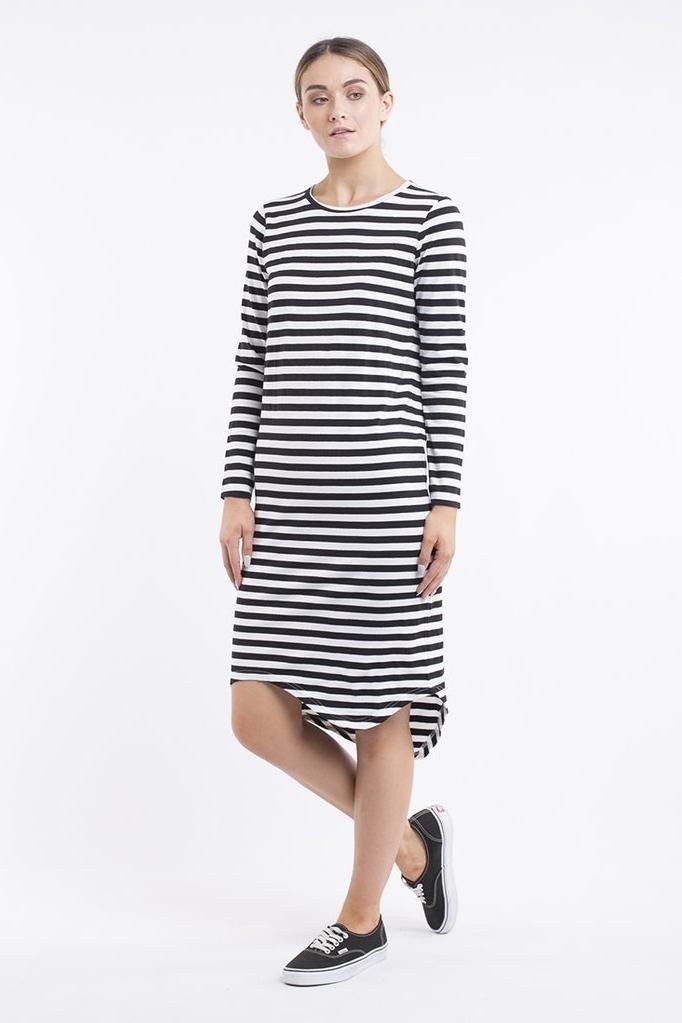 plus size wrap dress long sleeve Betsy & Adam Plus Size Foil Crink Long Sleeve A-Line Dress - Navy/Rose