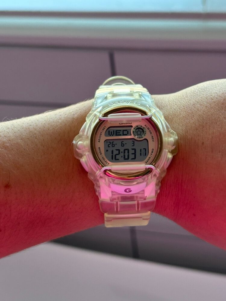 Rose Gold And Clear Baby G Watch