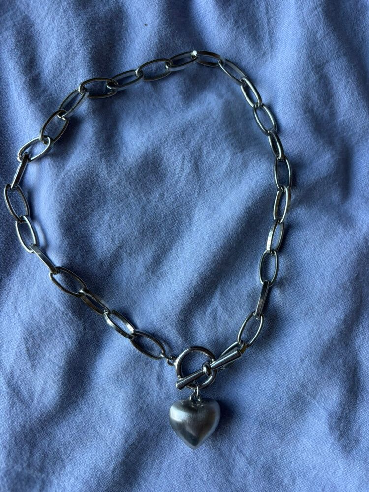 Silver Heart Chain Necklace