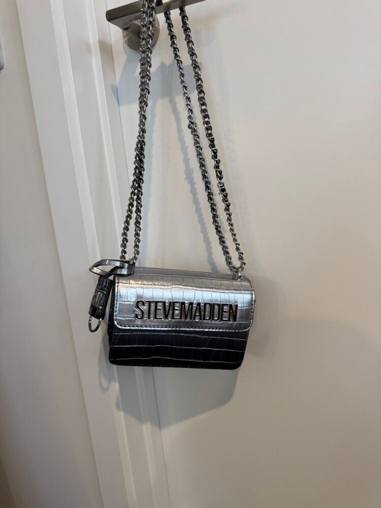 Steve Madden Silver Black Bag