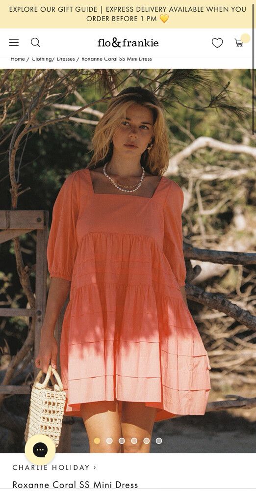 Charlie Holiday Coral Mini Dress