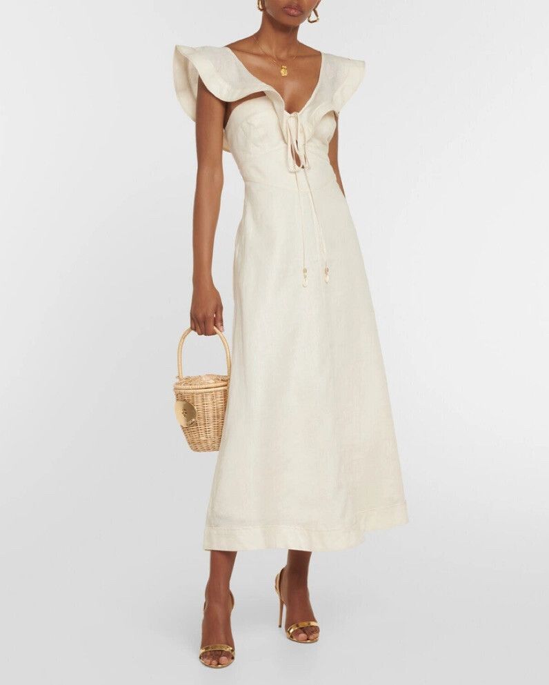 ZIMMERMANN Halcyon Flutter linen midi dress