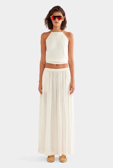 Venroy - Silk Linen Maxi Skirt