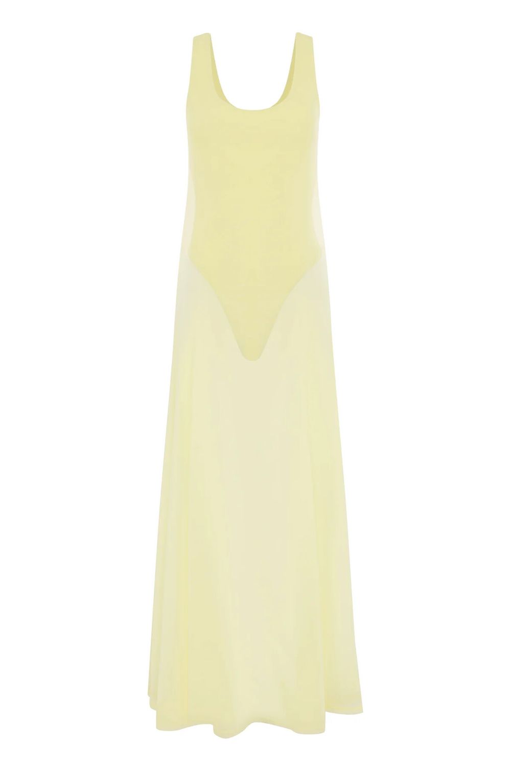 La Mar Saint Tropezianne Sheer Dress in lemon