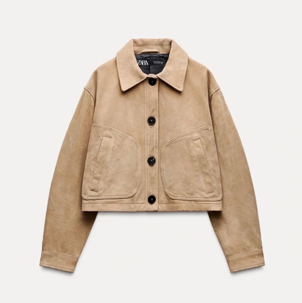 Zara - 100% Leather Cropped Jacket