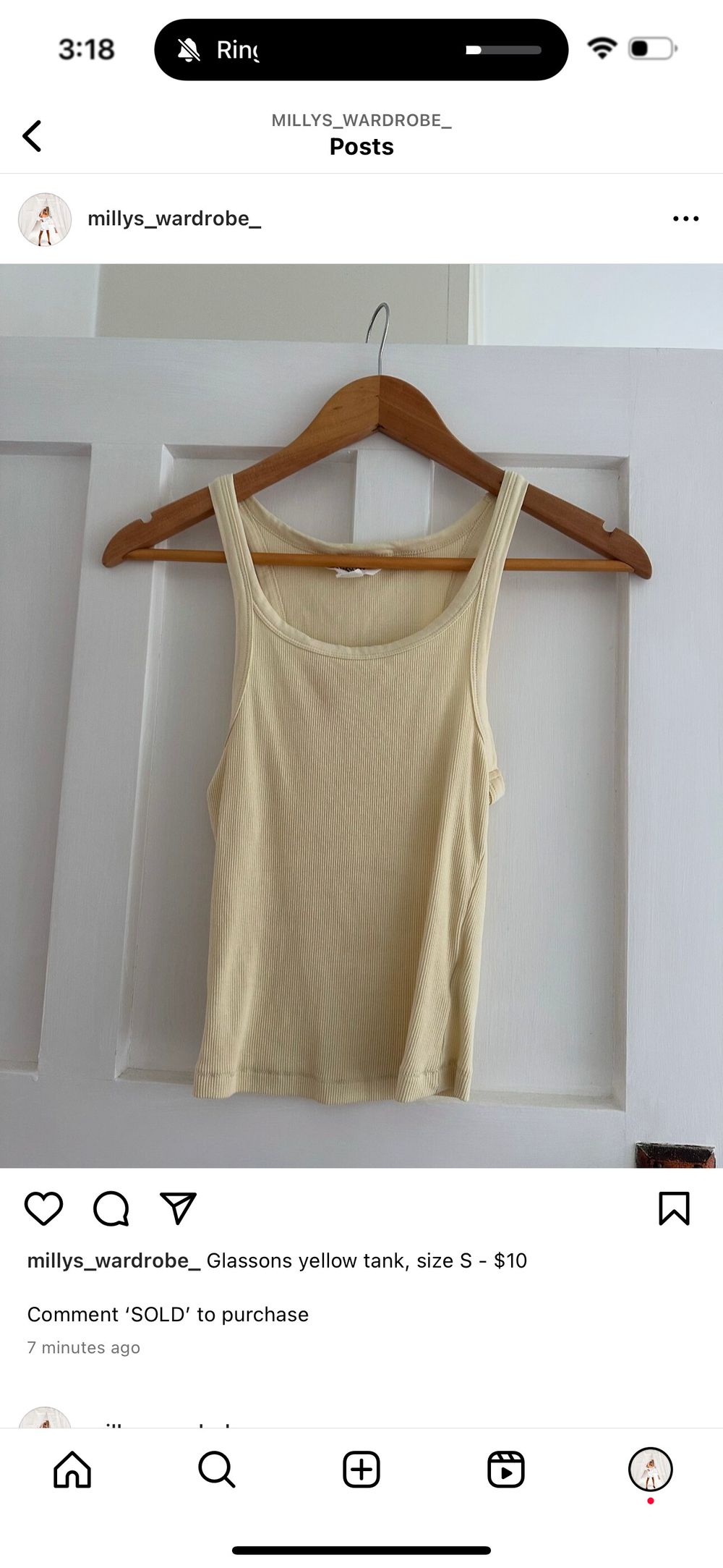 Yellow singlet