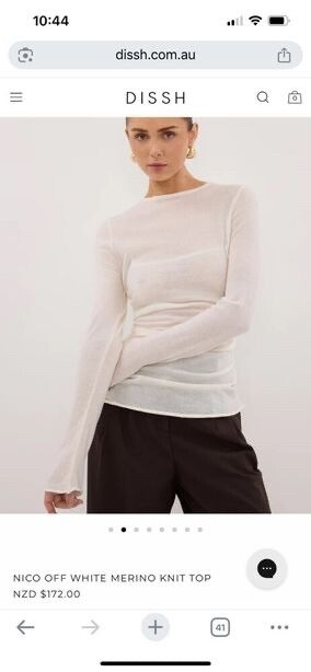 DISSH Nico Off White Merino Knit Top