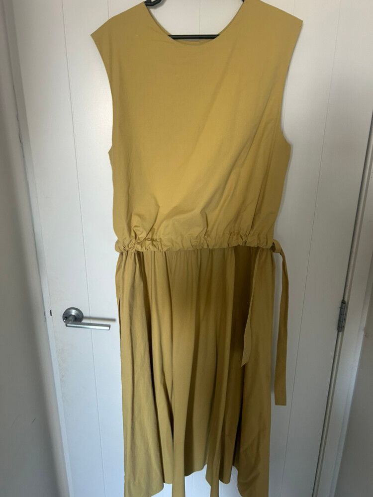 Ricochet Mustard Midi Dress