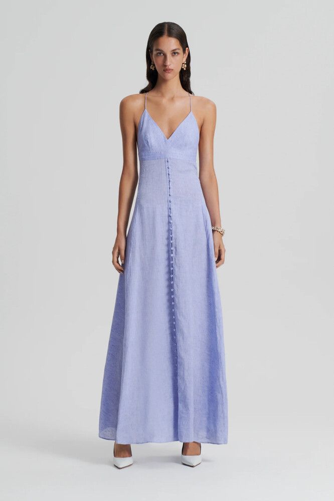 scanlan theodore linen dress Scanlan Theodore - Linen Sleeveless Dress Women's Linen Dress Navy