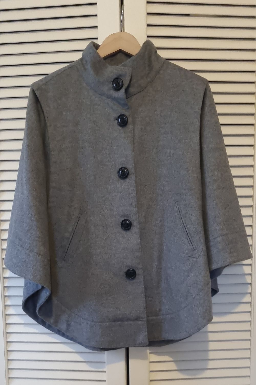 Vintage Grey Wool Cape Jacket