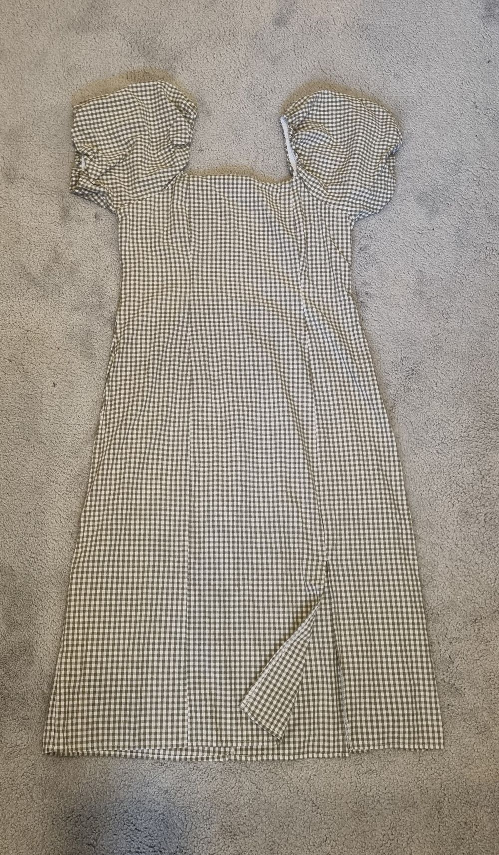 Linen Square Neck Midi Dress