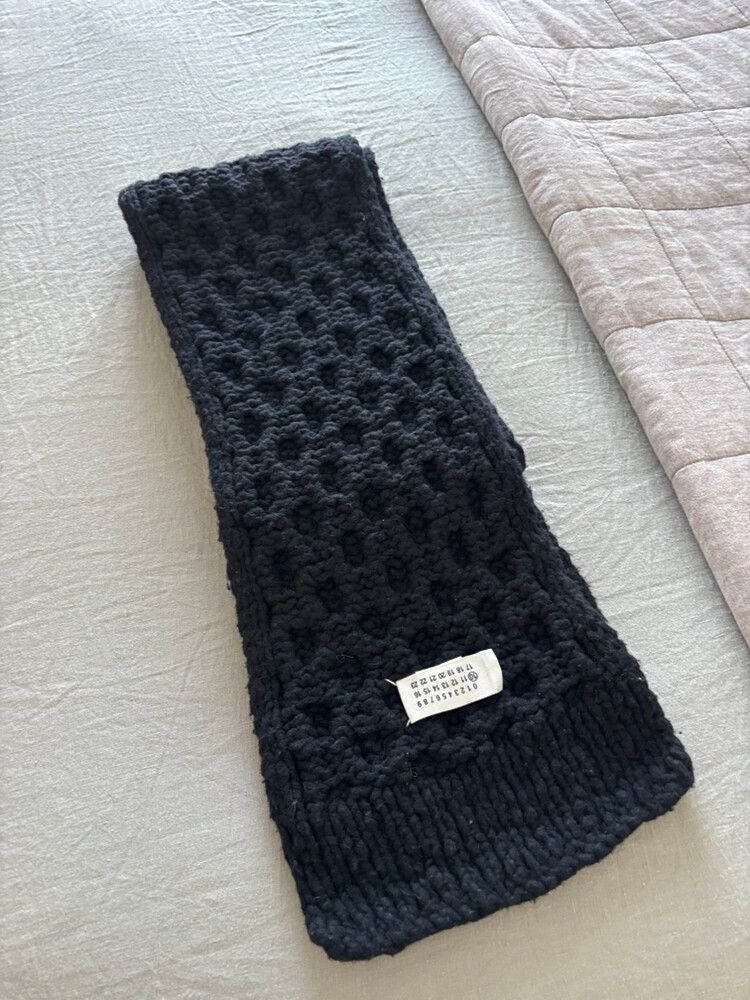 Maison Margiela Black chunky knit Scarf