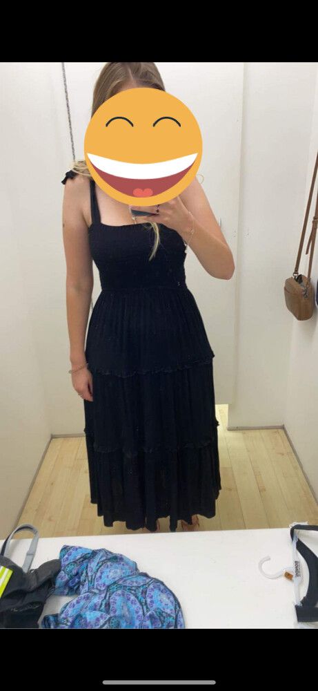 Black Tiered Midi Dress