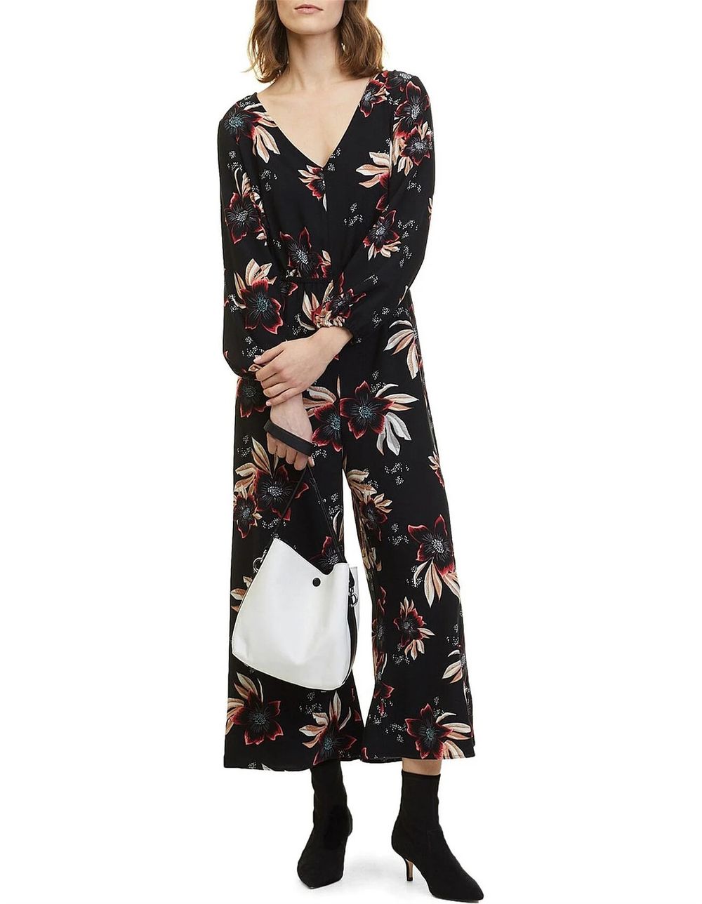 Country road hibiscus print jumpsuit