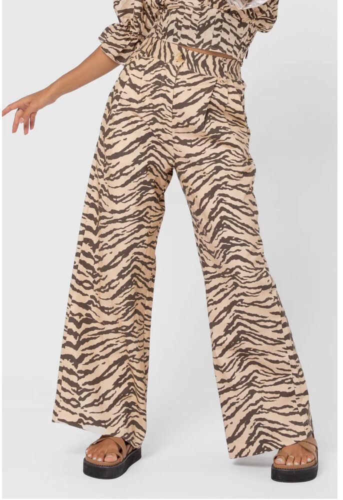 High Waist Wide Leg Tailored Pants
