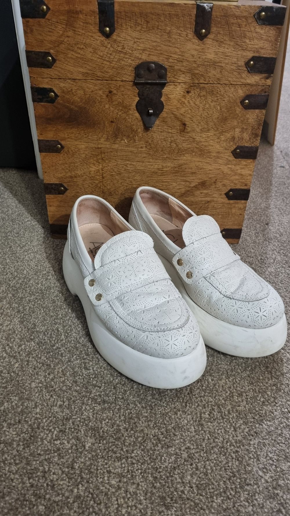 AGL White Loafers Size 38