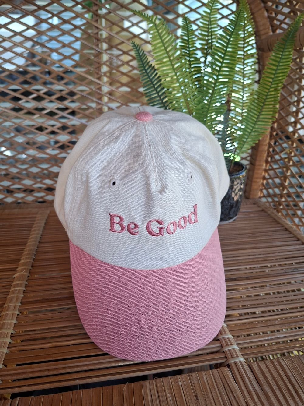 Be Good Pink and White Cap