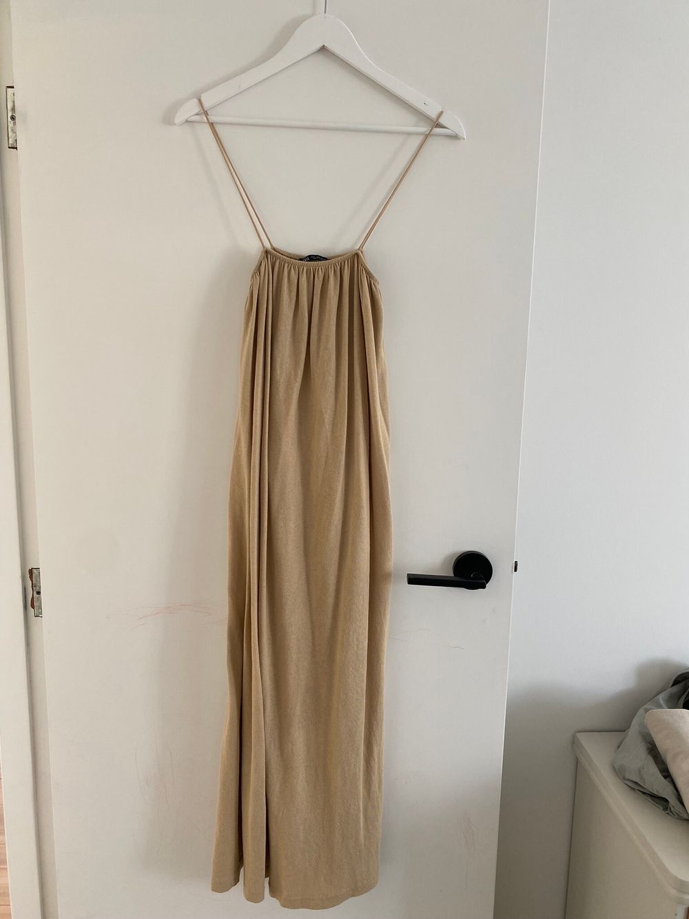 beige lace cocktail dress Zara Beige Sleeveless Maxi Dress | Gently Used main image 0