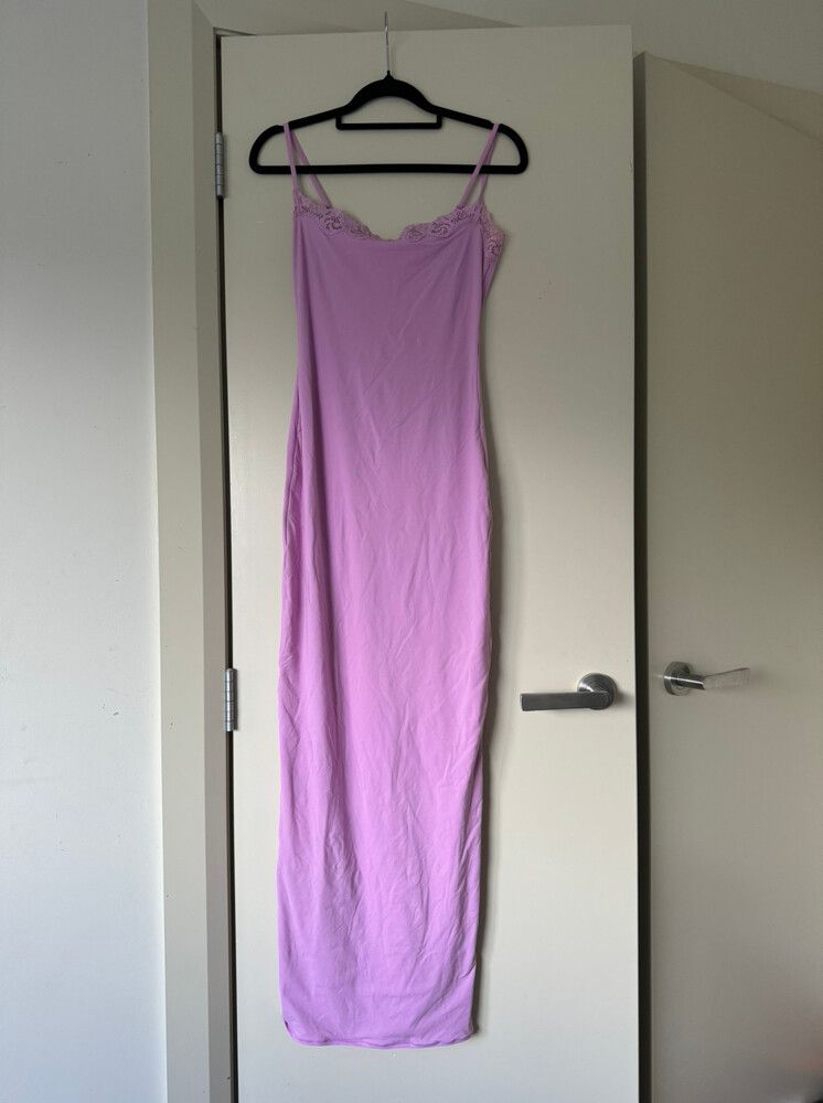 knee length dresses for ladies SKIMS Fits Everybody Corded Lace Trim Slip Dress main image 0