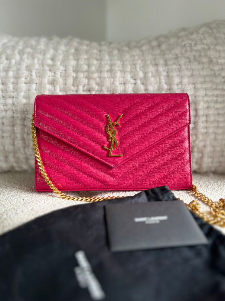Saint Laurent CLASSIC CASSANDRE CHAIN WALLET