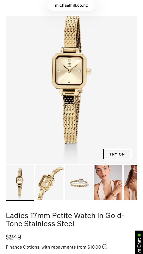 Michael Hill Ladies 17mm Petite Gold Watch