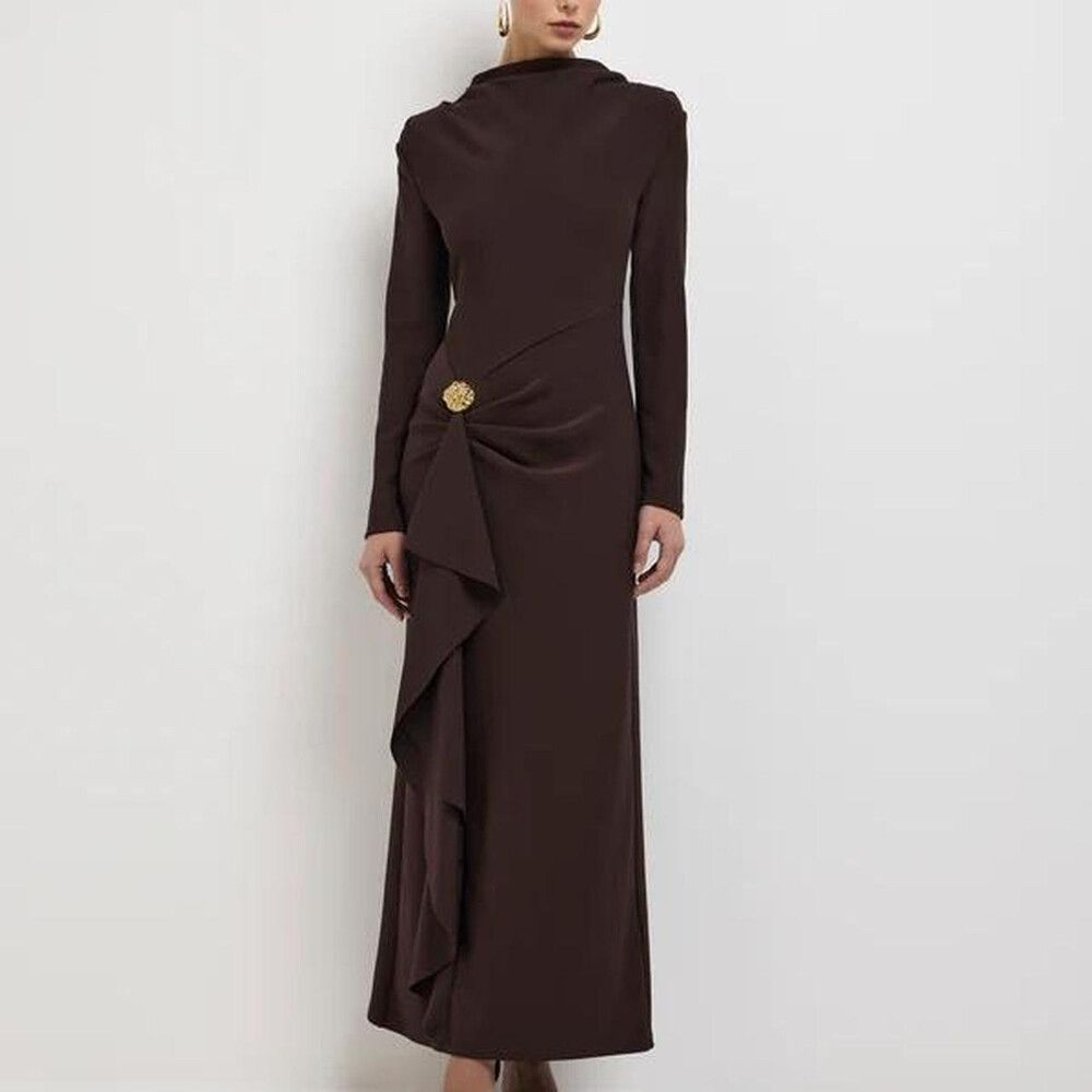 chinese dress ladies Alicia Satin Halter Maxi Dress