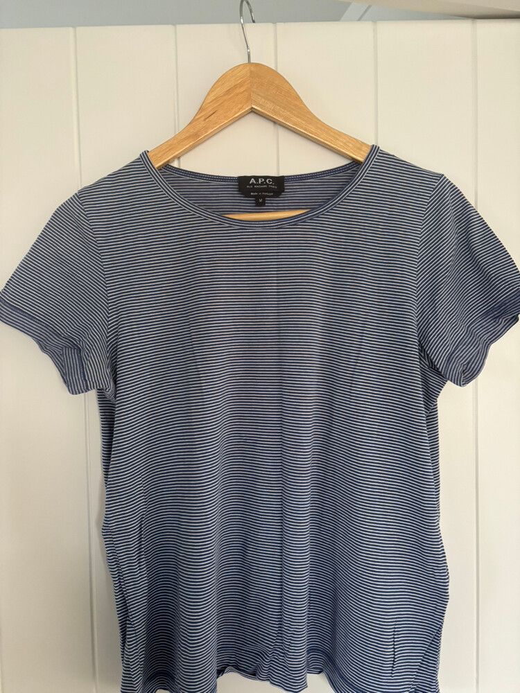 2 x APC T-Shirts - pink & blue / white stripe
