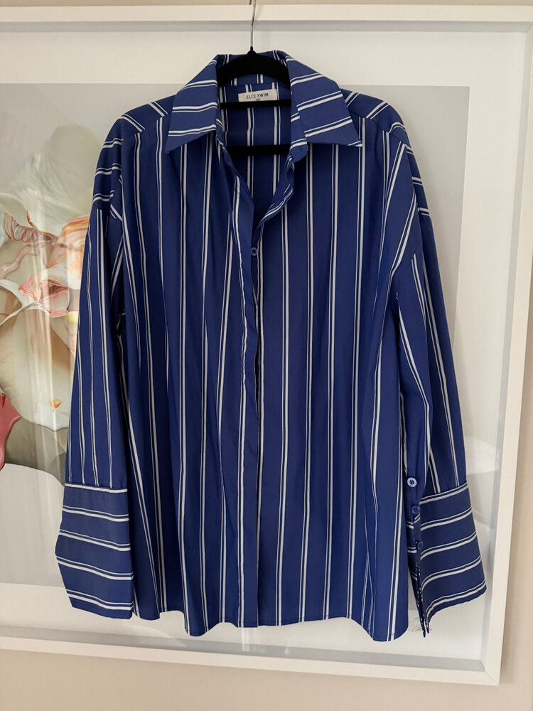 Elce Blue Stripe Cotton Shirt