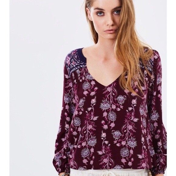 TIGERLILY Carriacou Purple Long Sleeve Blouse Top