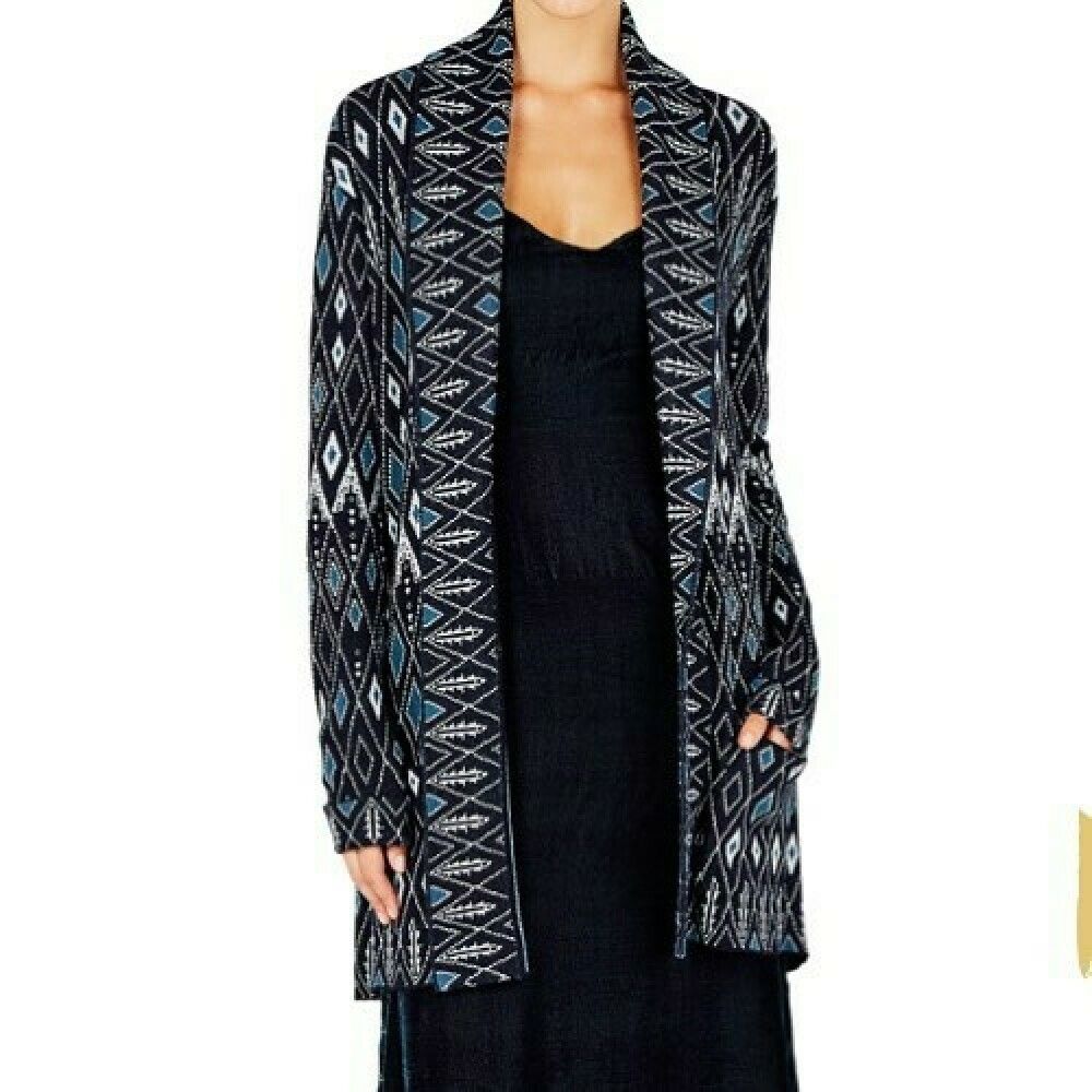 TIGERLILY Unma Navy Blue Knit Cardi Longline Cardigan RRP$299