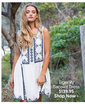 TIGERLILY Bacolet Embroidered Mini Smock Dress RRP$139