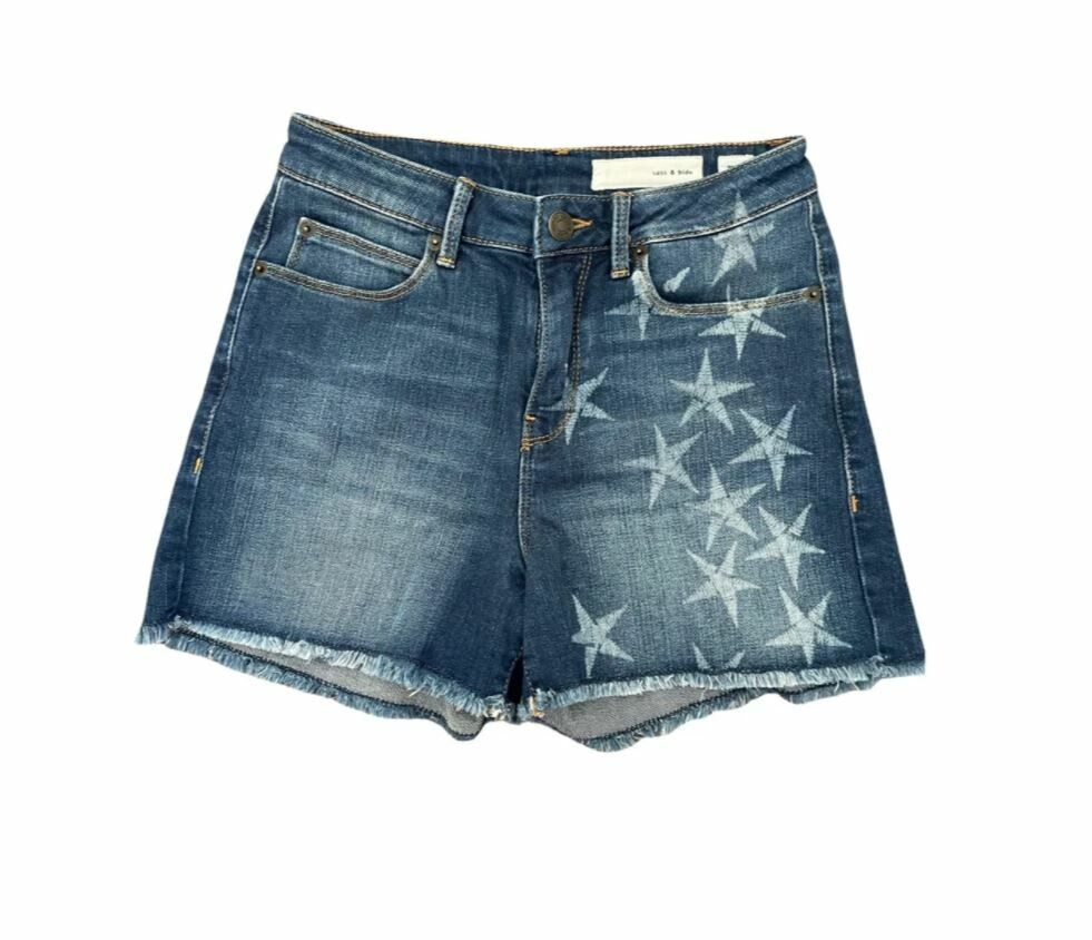 SASS & BIDE Louder Star Cut Off Denim Shorts RRP$250