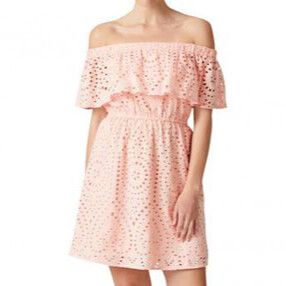 Jeans West - JEANSWEST Megan Cotton Embroidered Pink Broderie Off The Shoulder Mini Dress NWT RRP$100 on Designer Wardrobe Jeans West - JEANSWEST Megan Cotton Embroidered Pink Broderie Off The Shoulder Mini Dress NWT RRP$100 on Designer Wardrobe