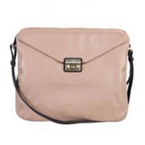 SABA Leather Tan Envelope Handbag Shoulder Bag