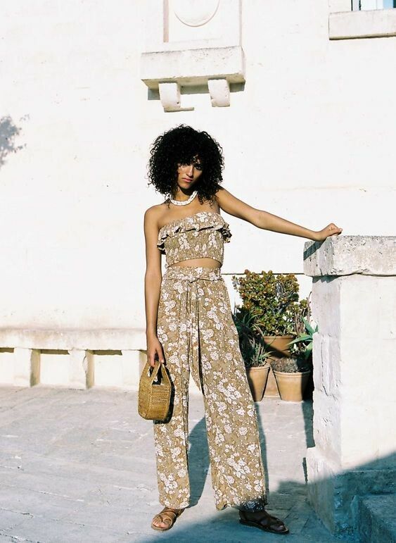 FAITHFULL THE BRAND Etta Floral Print Split Leg High Waisted Wide Leg Pants NWT RRP$149