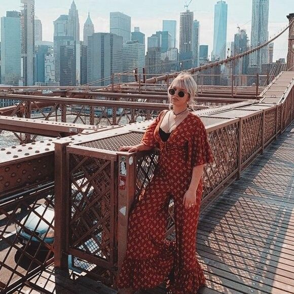 TIGERLILY Andina Rust Wide Leg Jumpsuit